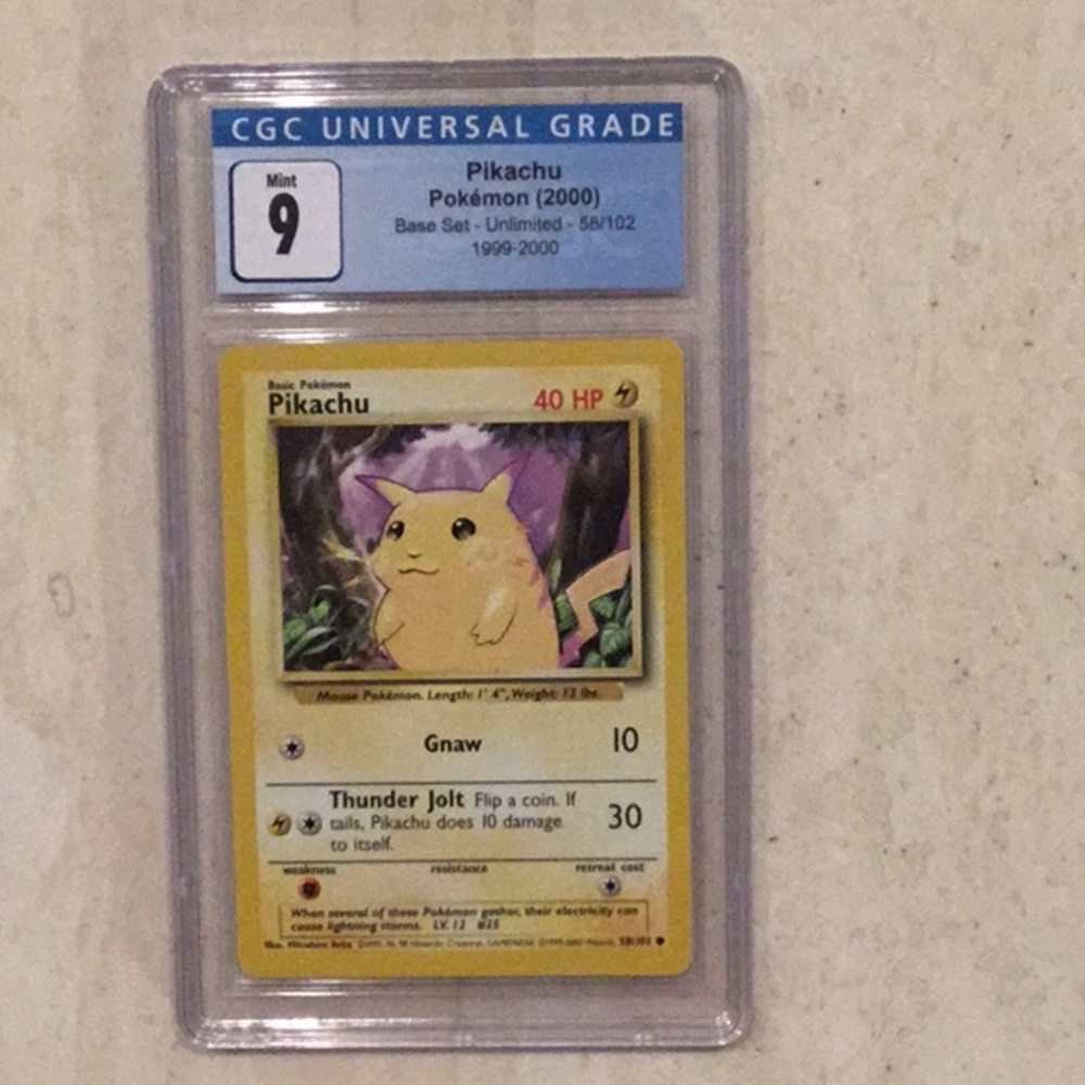 Pikachu Pokémon 4th Print 2000 58/102 CGC 9 Mint - Picture 3 of 10